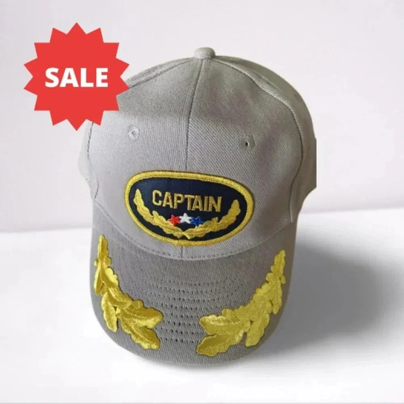 Women/Men's Baseball Gray Hat with Embroidered Captain Lettering made in USA - Picture 9 of 9